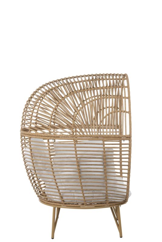 Loungestoel Ovaal Staal Naturel H 148 x B 110 x L 115 cm (91019)
