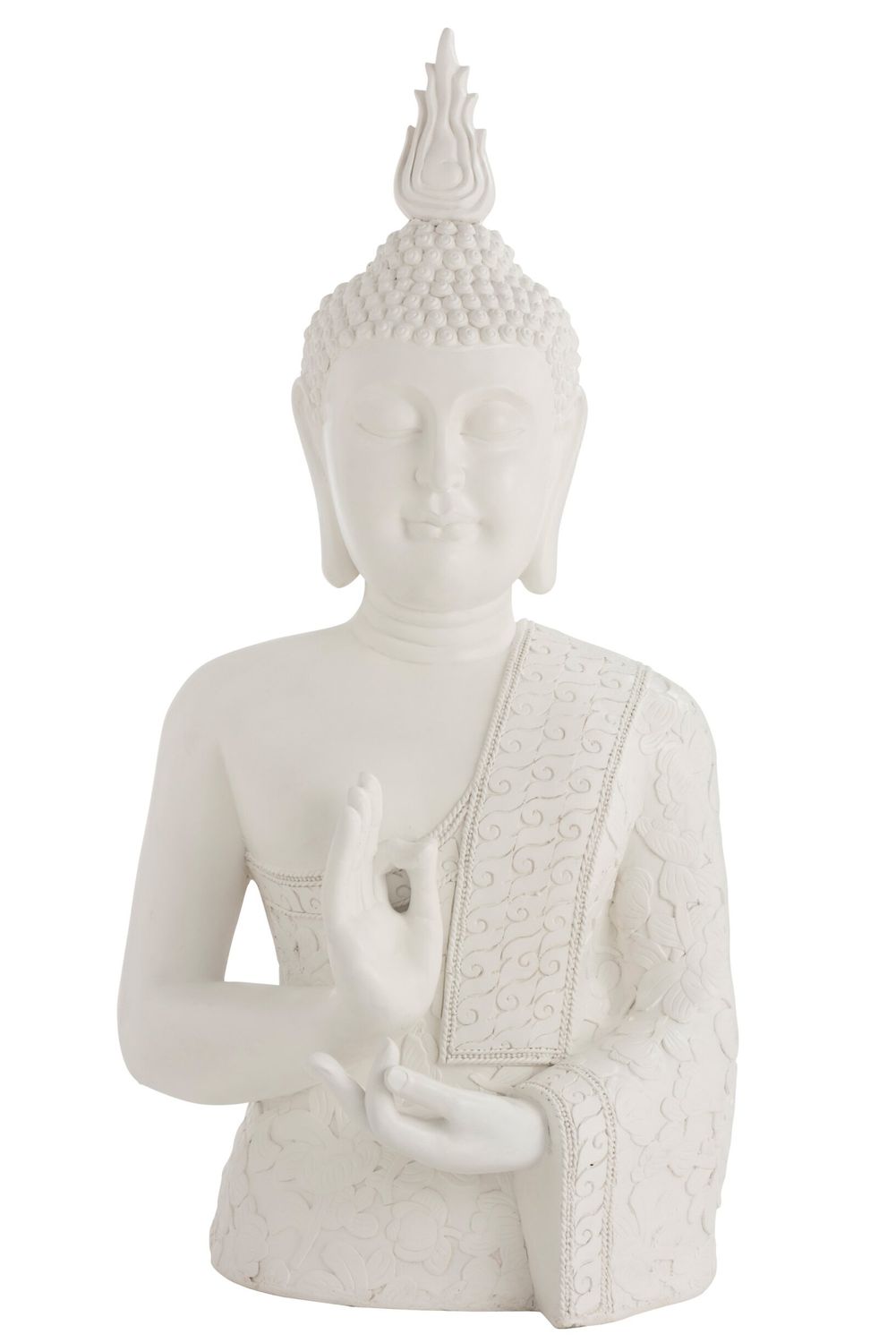 Boeddha Zen Poly Wit H 124 x B 42 x L 62 cm  (94246)