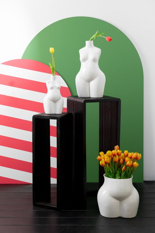 Vase Vrouw Lichaam Polyresin Glanzend Wit Large H 2 x B 47 x L 25,5 cm (40525)