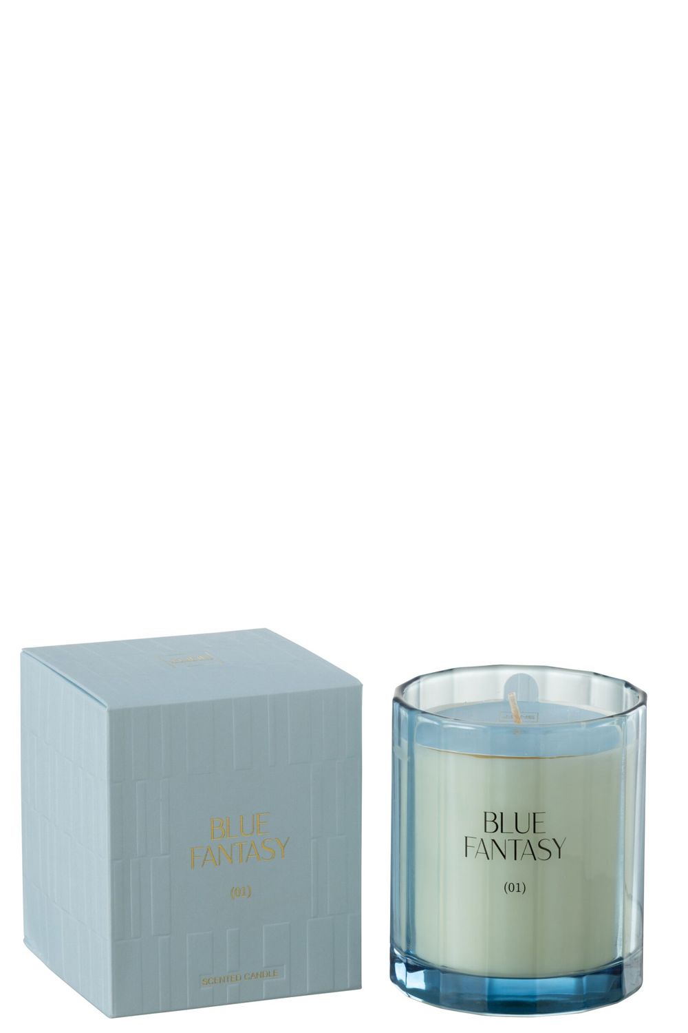 Geurkaars Blauw Fantasy Glas - 30 Uren H 10,5 x B 9 x L 9 cm (40665)