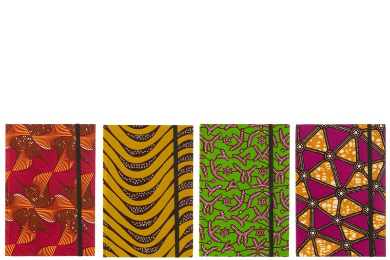 Notitieboekje a4 Patroon Papier/Textiel Mix Large Assortiment Van Vier H 1 x B 19 x L 28,5 cm (41536)