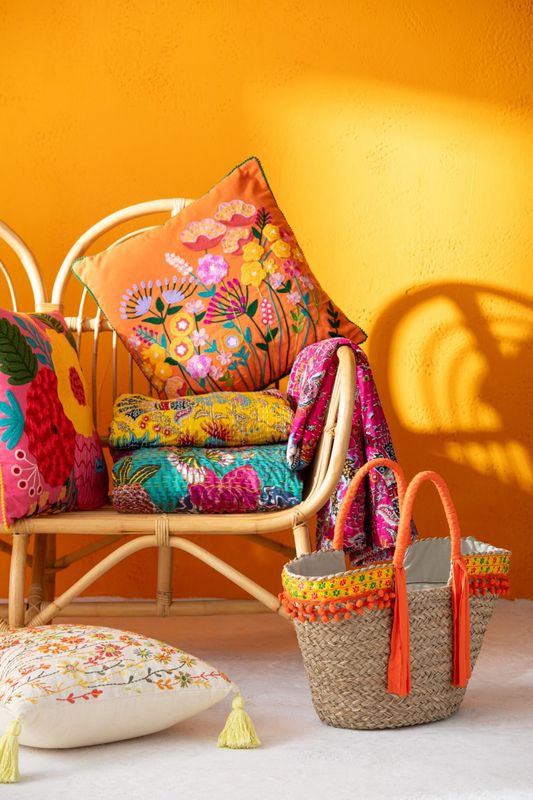 Strandtas Bloemen+Lang Franjes Zeegras Mix Assortiment Van 3 H 30 x B 1-9 x L 58 cm (41783)