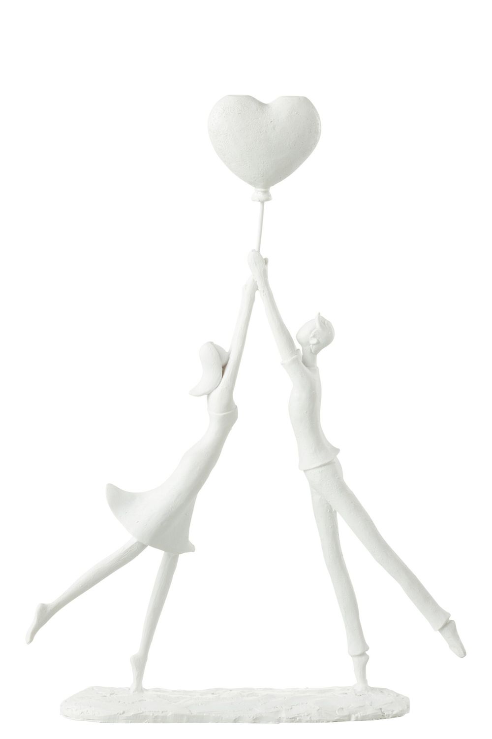 Koppel Staand Hart Ballon Poly Wit H 36 x B 6 x L 26 cm  (32431)