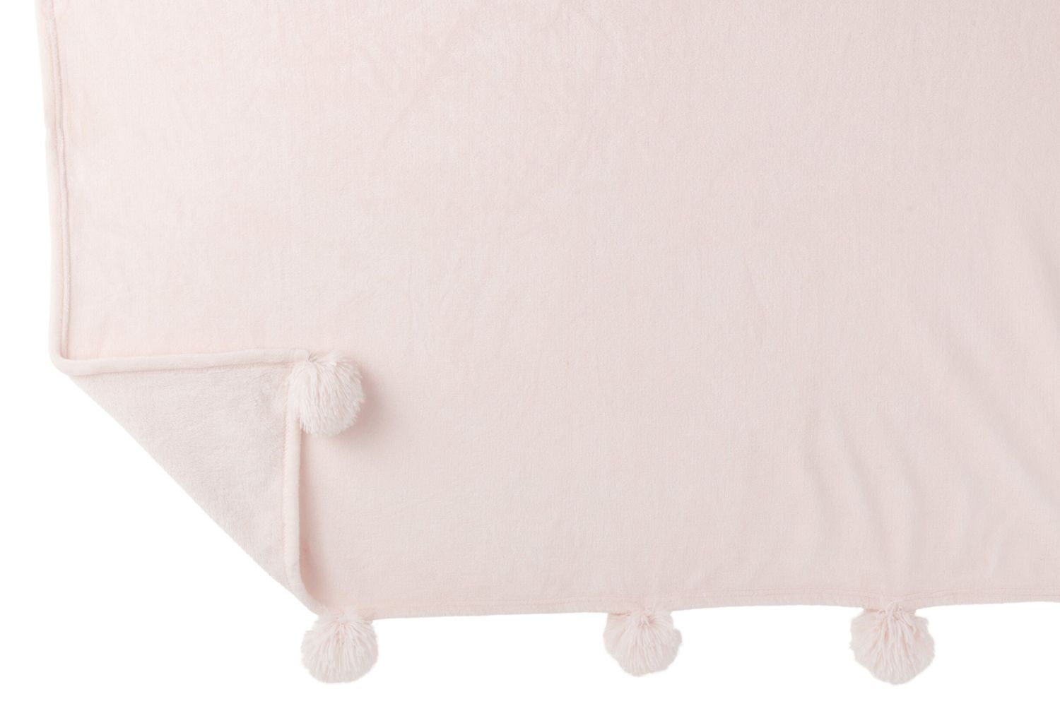 Plaid Pompom Polyester Lichtroze H 1 x B 130   x L 160 cm (77492)