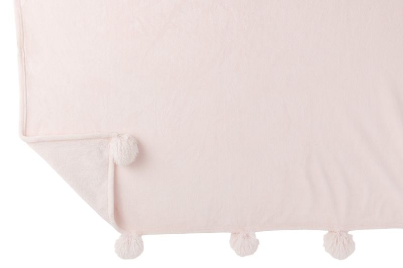 Plaid Pompom Polyester Lichtroze H 1 x B 130   x L 160 cm (77492)