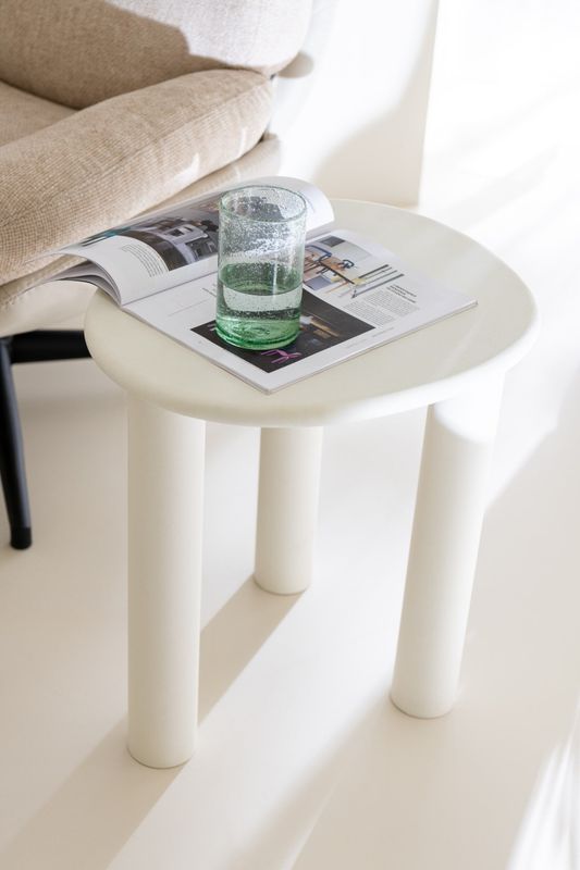 Bijzettafel Bali Mdf/Pvc Wit Small  x B 43 x L 51 cm (50803)