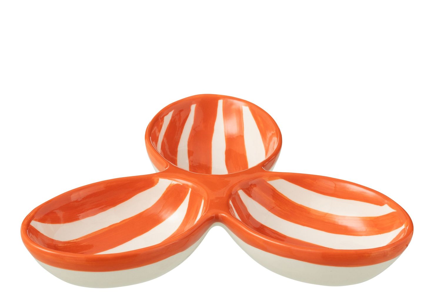 APERO DISH GRANADA STRIPES CLOVER CERAMIC WHITE ORANGE
