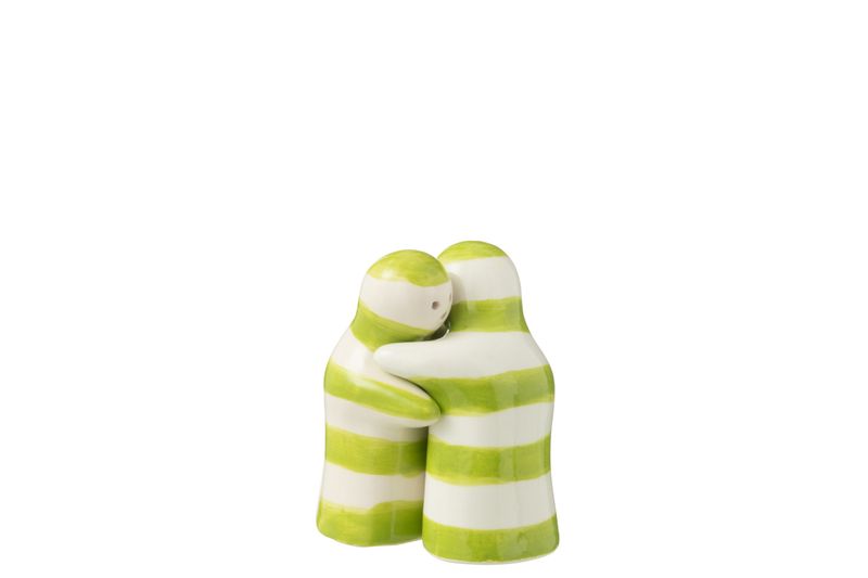 SALT&amp;PEPPER GRANADA STRIPES CERAMIC WHITE/GREEN