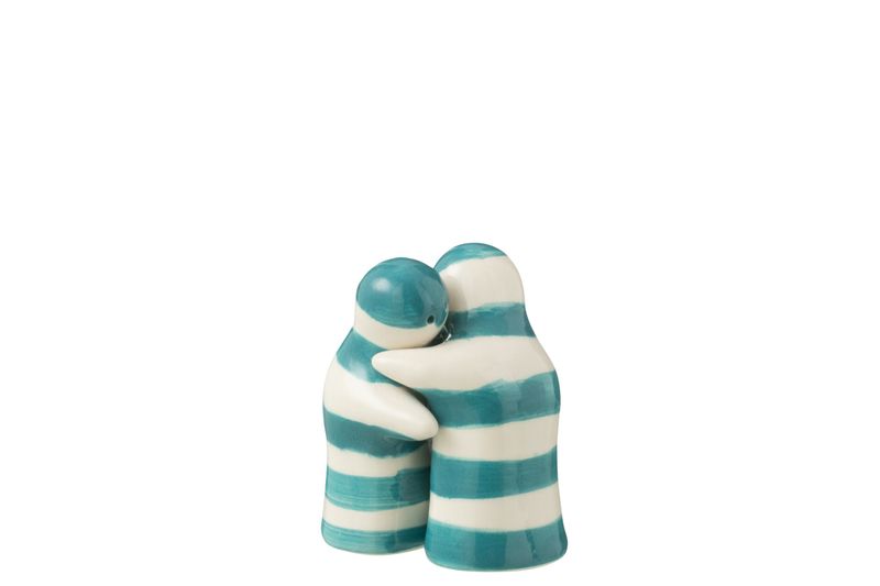 SALT&amp;PEPPER GRANADA STRIPES CERAMIC WHITE/AQUA