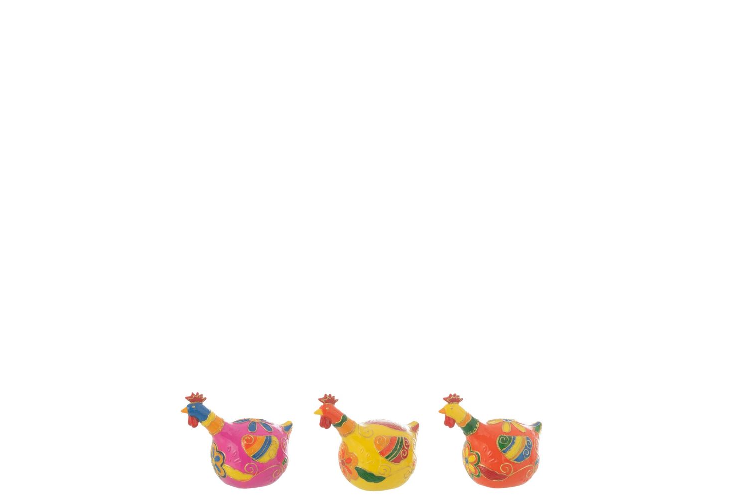 KIPPEN BLOEMEN RESIN MIX SMALL ASSORTIMENT VAN 3