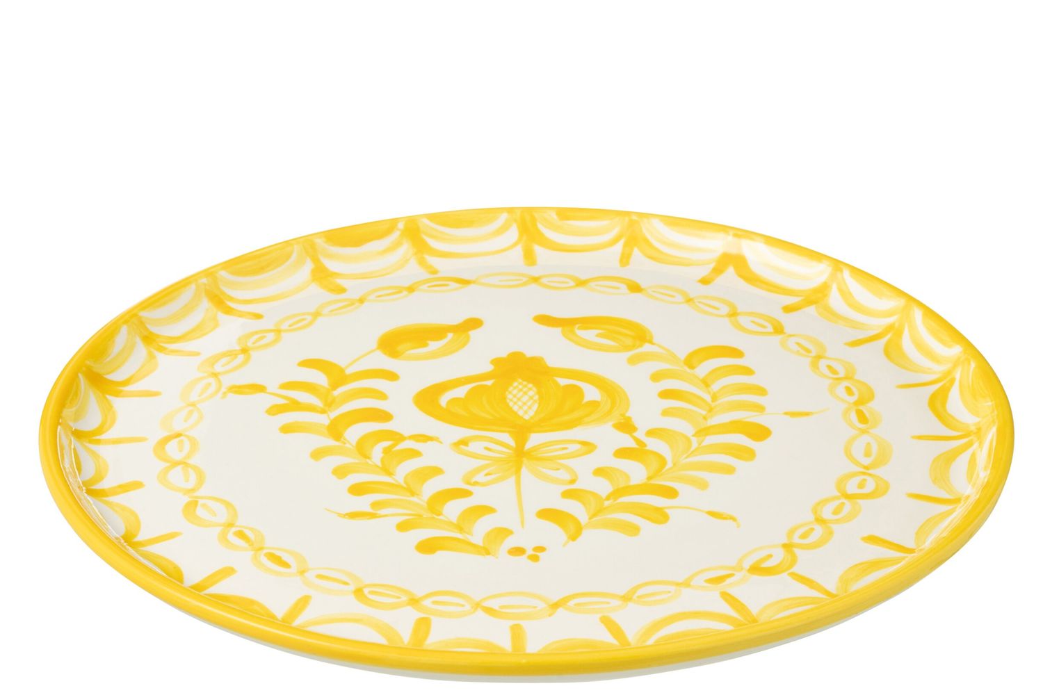 PLATE GRANADA CERAMIC WHITE/YELLOW