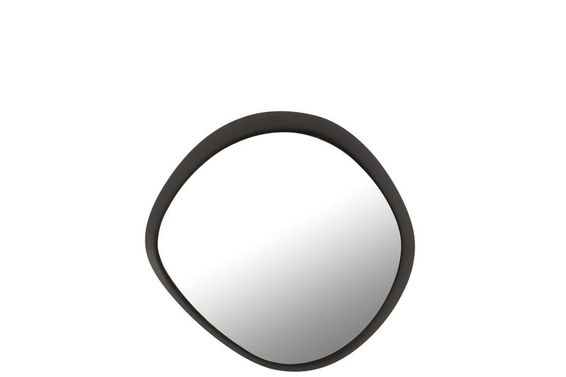 WANDSPIEGEL ROND METAAL/GLAS ZWART SMALL