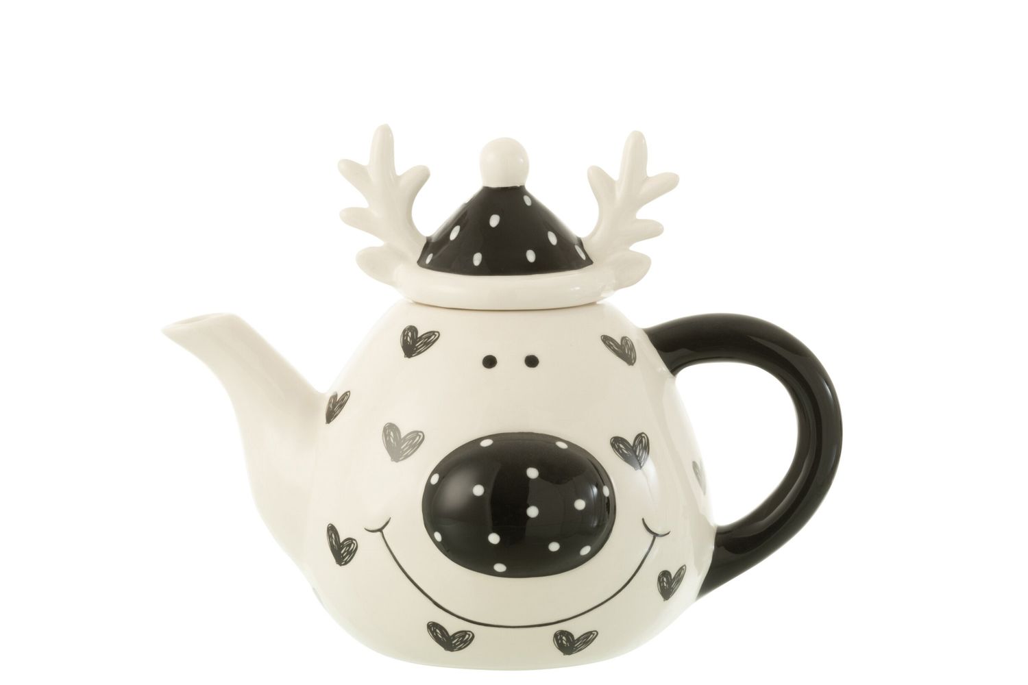 THEEPOT HERT HART DOLOMIET WIT/ZWART