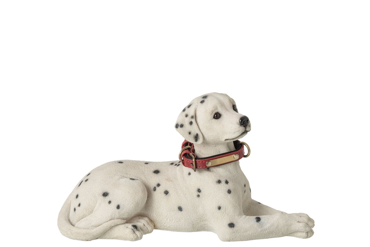 DALMATIËR LIGGEND POLYRESIN WIT/ZWART