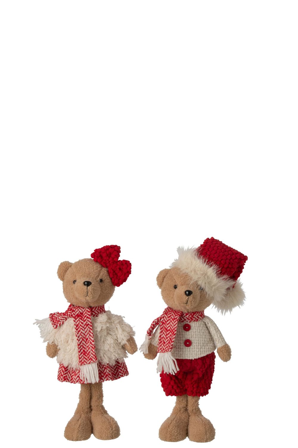 BEER JONGEN + MEISJE POLYESTER KERSTROOD/WIT SMALL ASSORTIMENT VAN 2