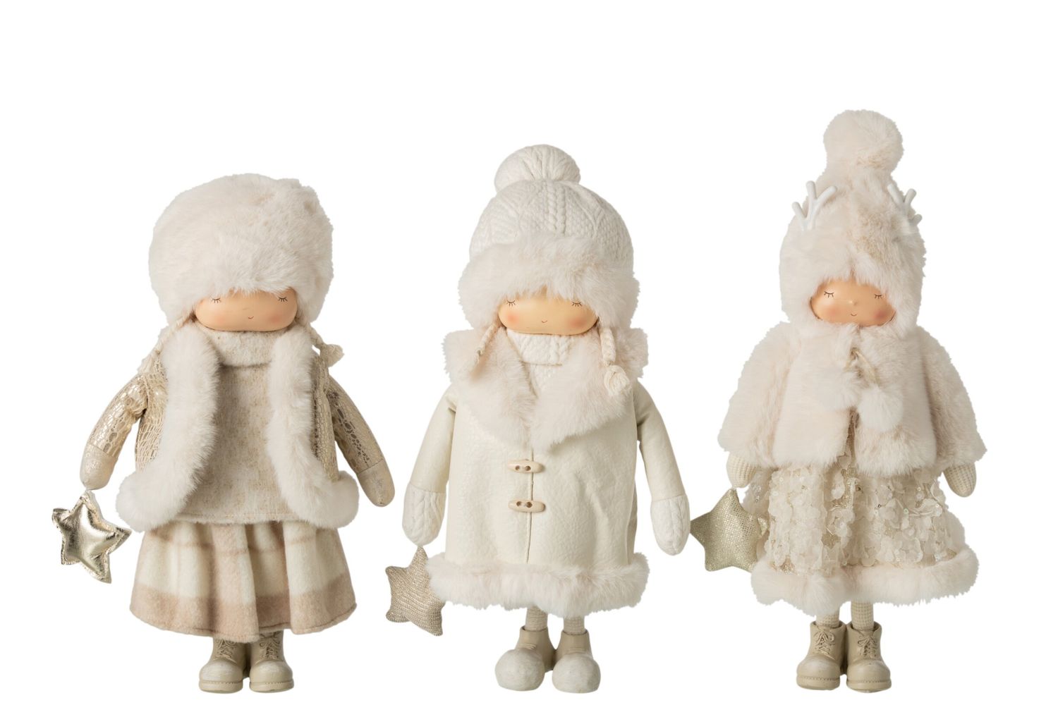 MEISJE STER POLYESTER BEIGE/WIT ASSORTIMENT VAN 3