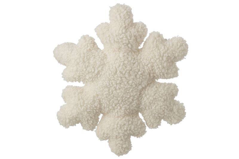 KUSSEN SNEEUWVLOK POLYESTER WIT