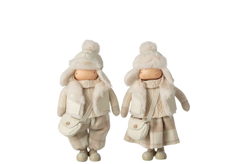 JONGEN/MEISJE TAS + HOED POLYESTER BEIGE SMALL ASSORTIMENT VAN 2