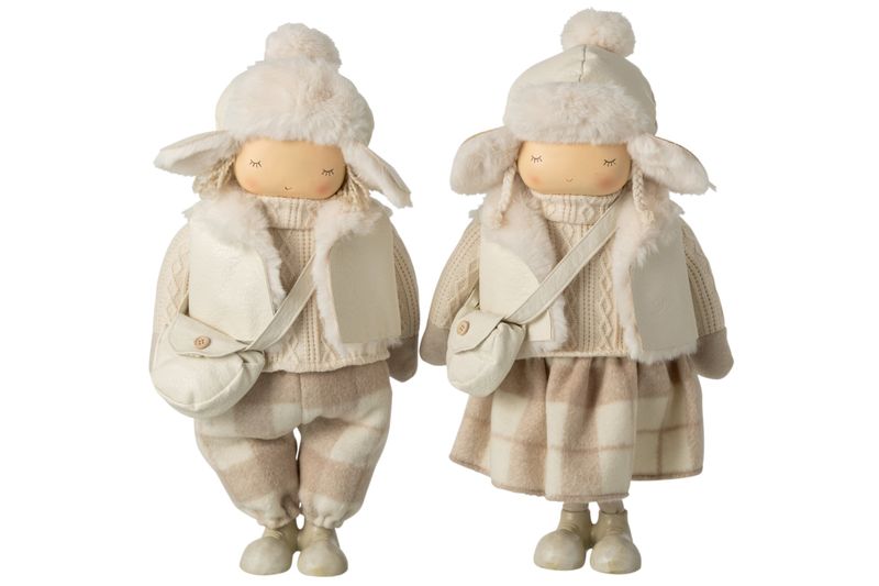 JONGEN/MEISJE TAS + HOED POLYESTER BEIGE LARGE ASSORTIMENT VAN 2