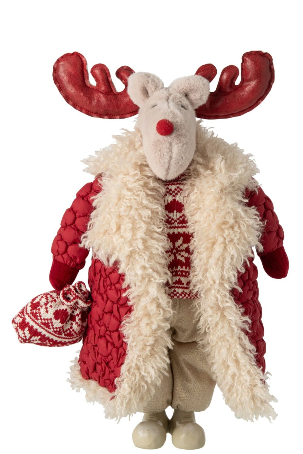 ELAND JAS POLYESTER KERSTROOD/BEIGE