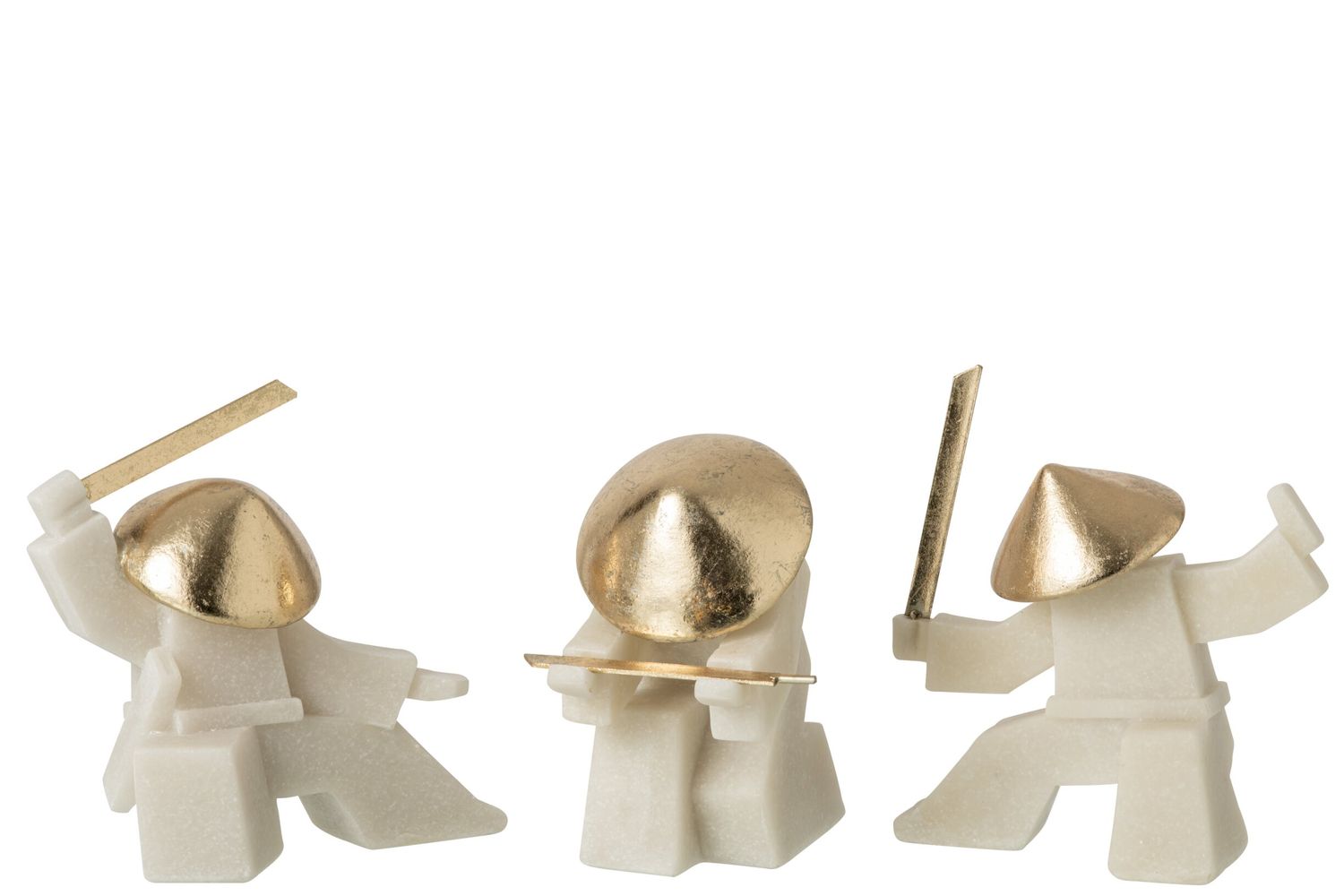 BEELDJE VECHTSPORT HARS WIT/GOUD ASSORTIMENT VAN 3