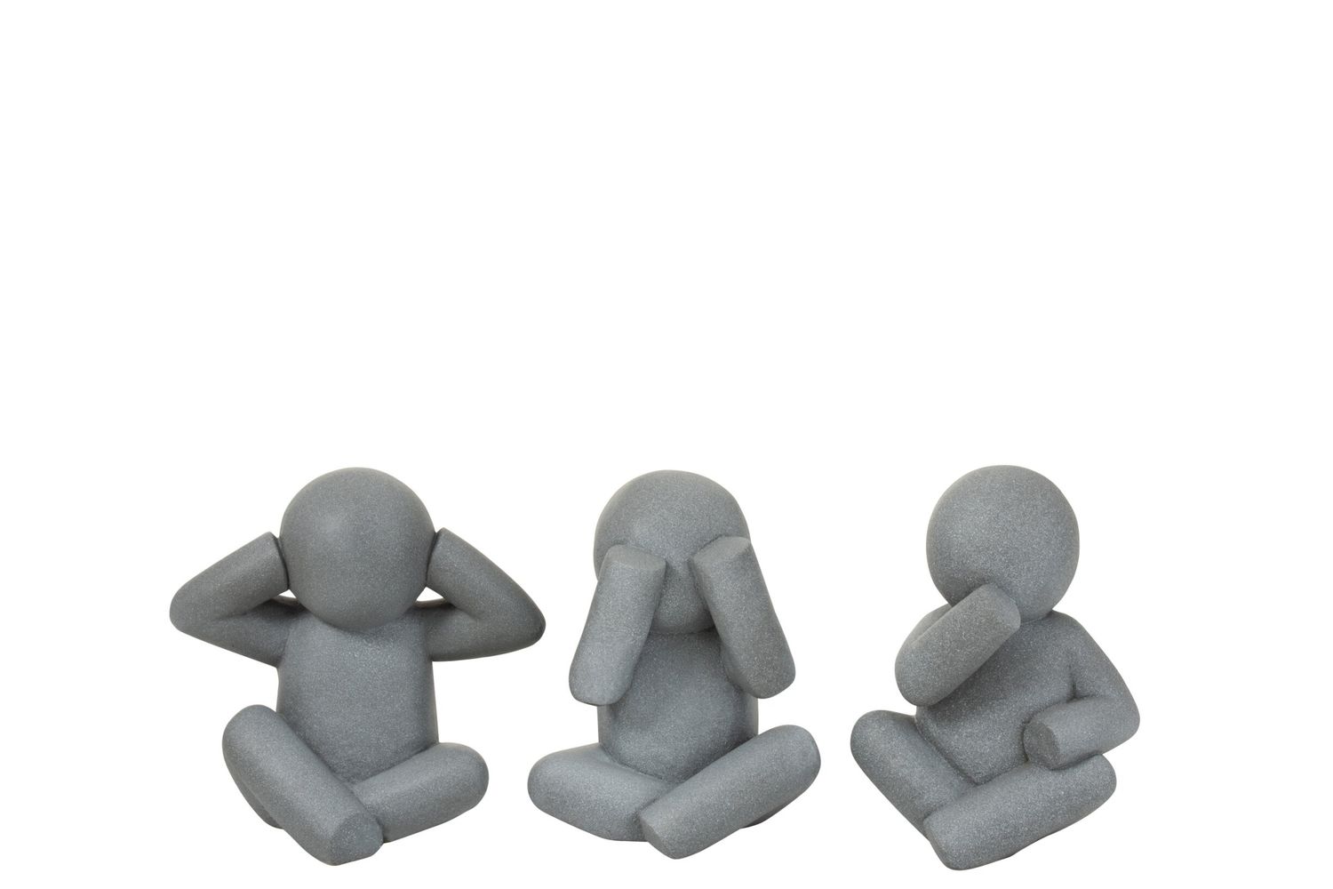 P'TIT MAURICE HOREN/ZIEN/ZWIJGEN MAGNESIUM GRIJS SMALL ASSORTIMENT VAN 3