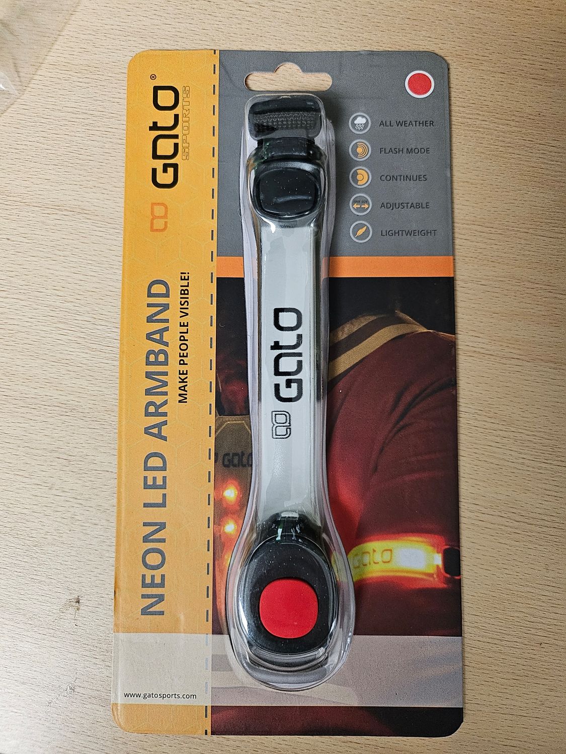 Goto neon led armband rood