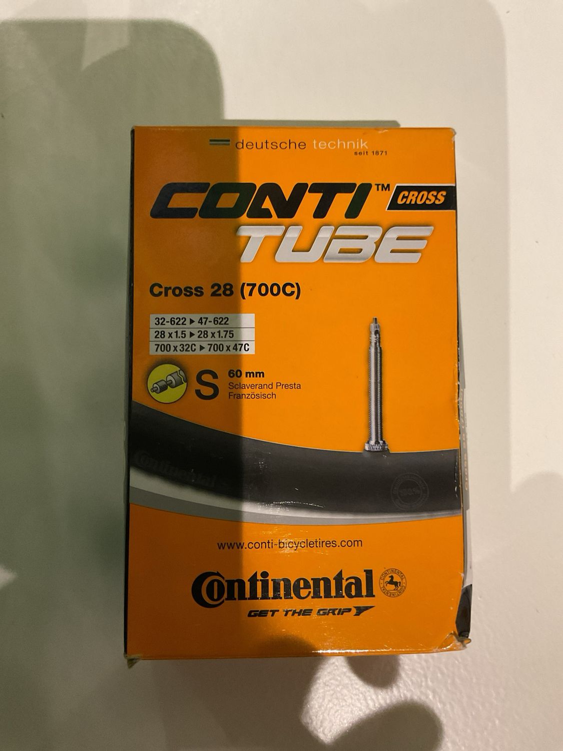 CONTINENTAL binnenband &quot;Cross&quot; S 60mm ventiel