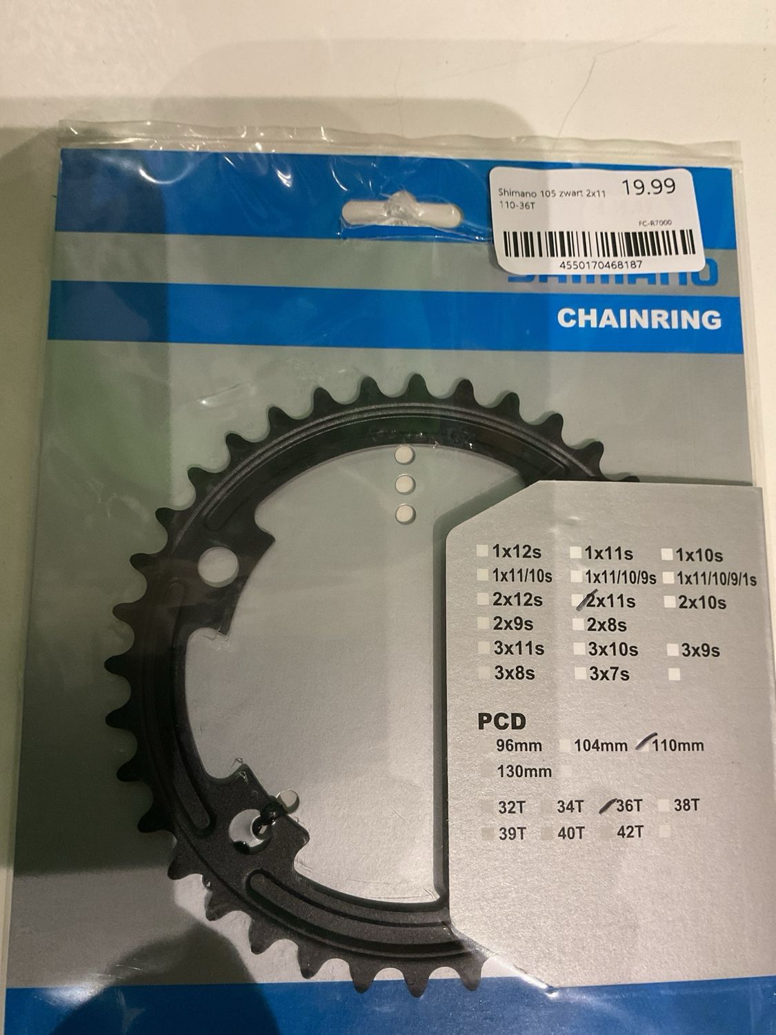 Shimano 105 zwart 2x11 110-36T