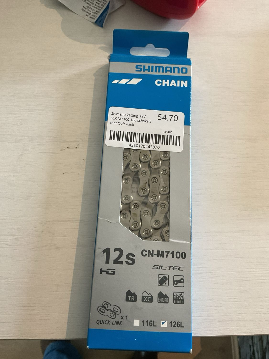 Shimano ketting 12V SLX M7100 126 schakels met QuickLink
