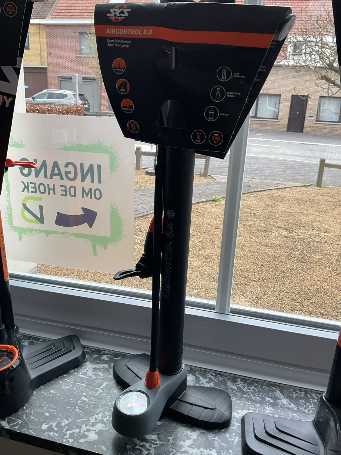 SKS Air-X-Press vloerpomp m/drukmeter max. 8 bar 10070