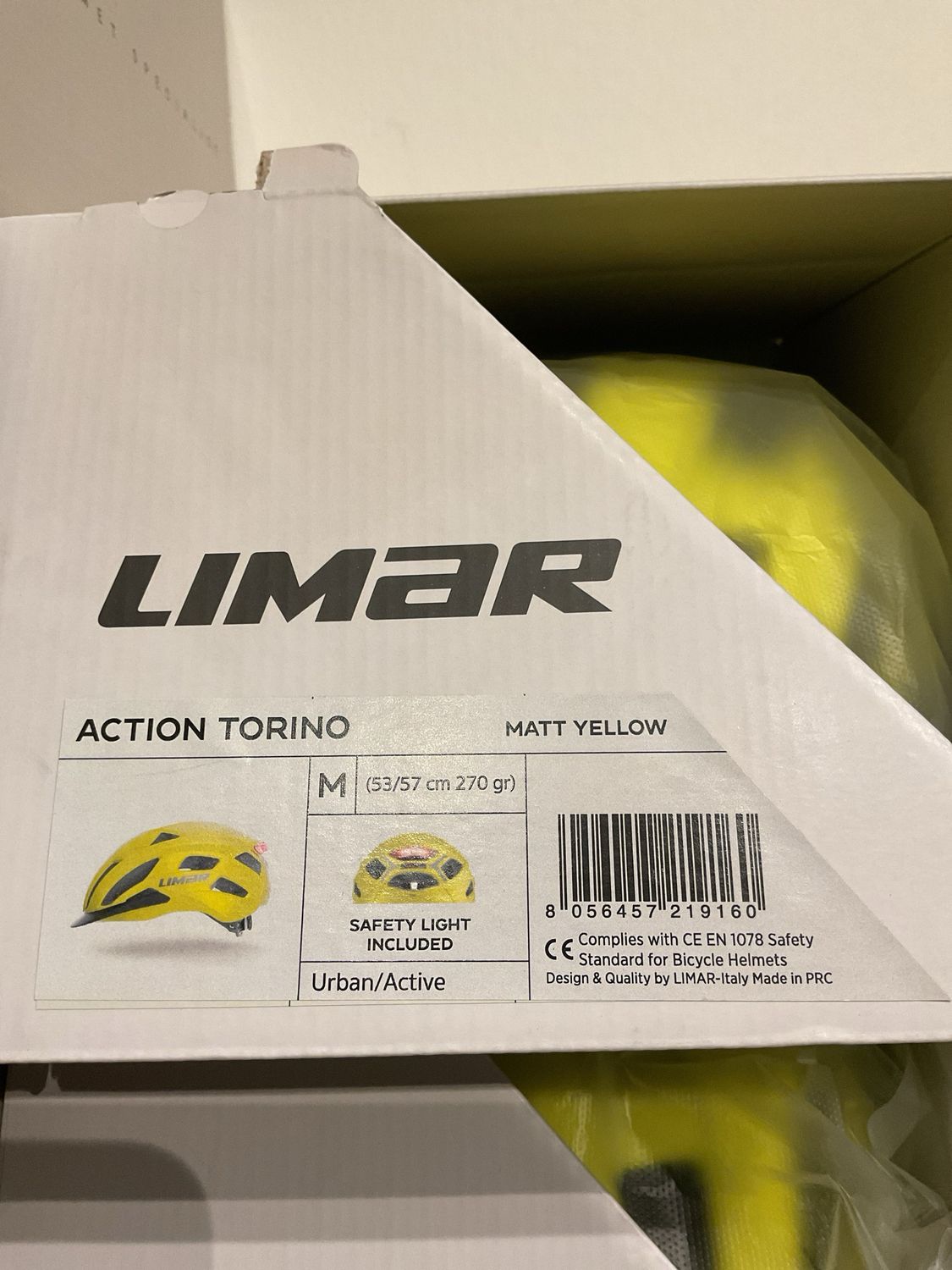 Limar action Torino M (53/57cm) Matt yellow