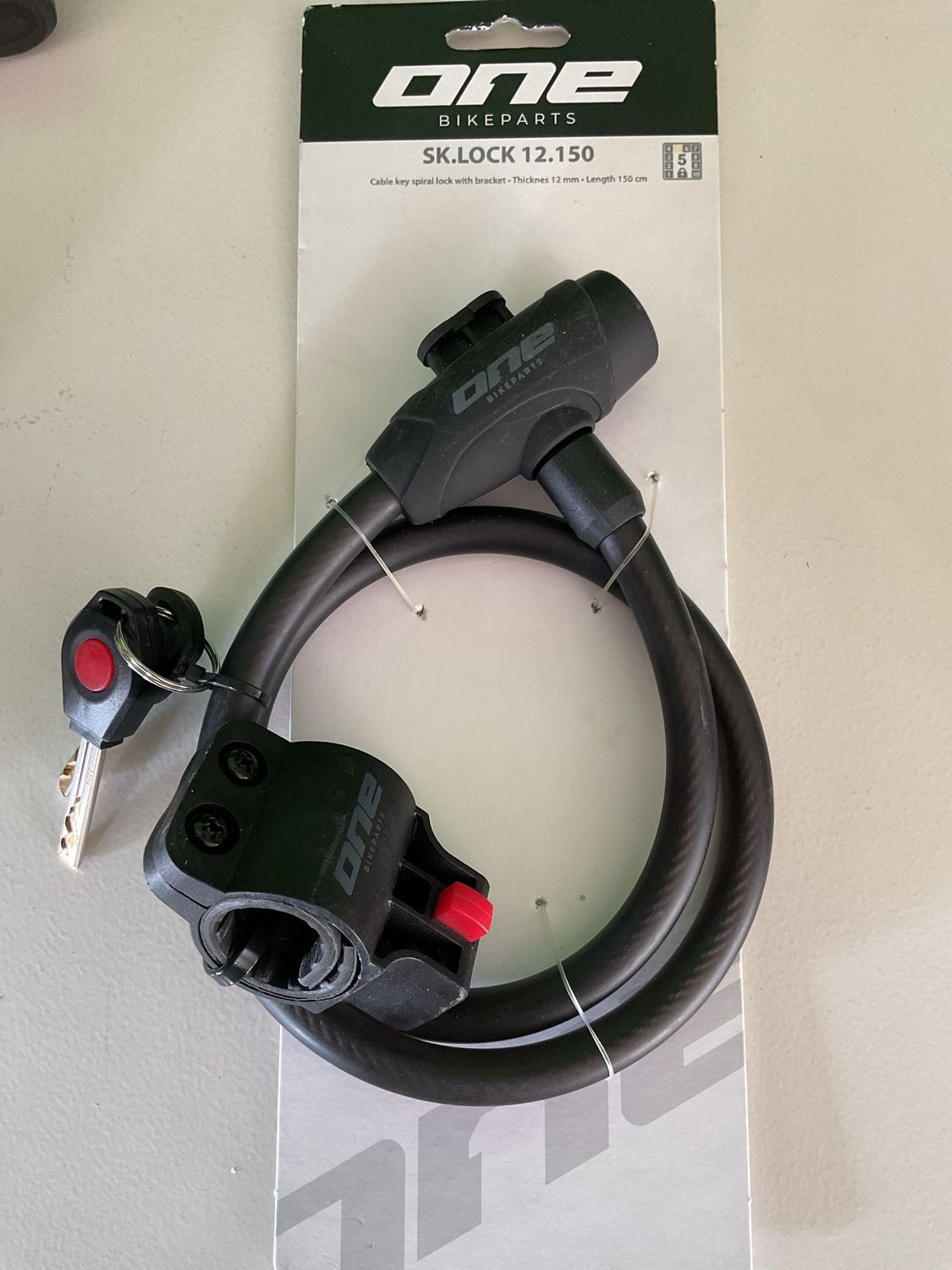 One spiraalkabelslot 12mm/150cm black/grey
