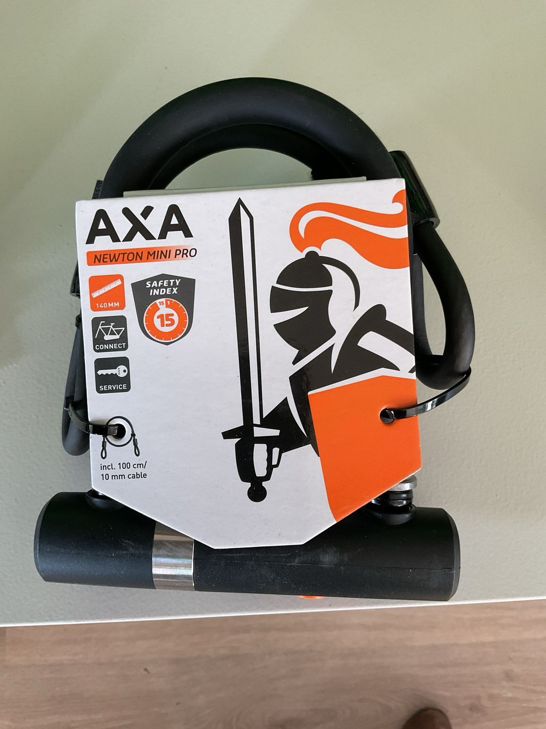 AXA U-beugelslot Newton Pro UL mini m/kabel 100mm 10mm ART