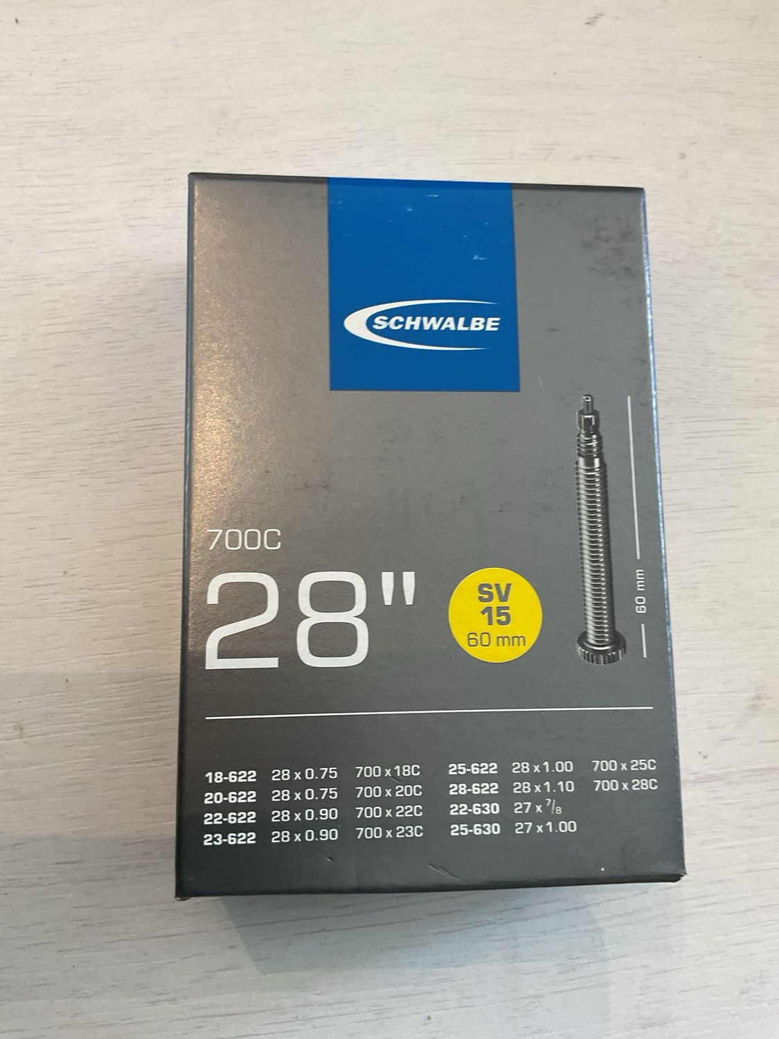 Schwalbe BIB SV15 28” 18/28-622/630 FV 60mm