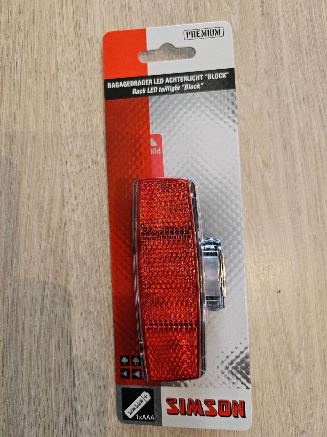 Simson achterlicht Block LED bagagedrager