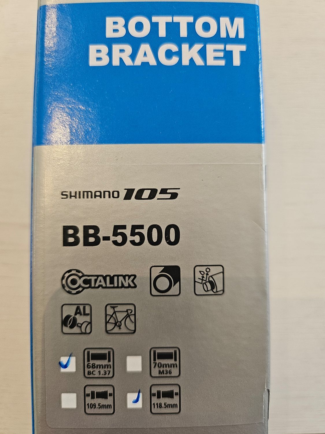 Shimano 105 botom bracked BB-5500 68mm - 118.5mm