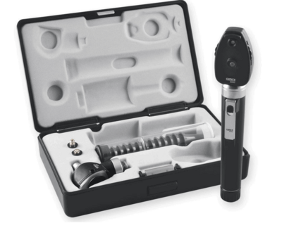 F.O. OTO-OPHTHALMOSCOPE SET with 1 handle - case (set otoscoop - oftalmoscoop)