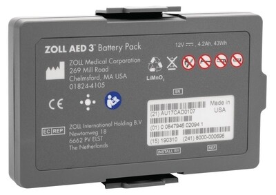 AED 3 battery pack (wegwerpbatterij voor ZOLL AED 3)