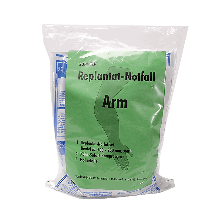 REPLANTATION interventieset bij amputatie ARM (zak 700 x 250 mm, 4 koude kompressen)
