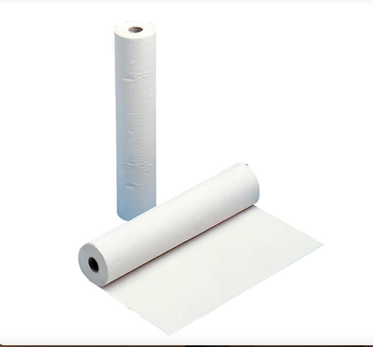 Papierrol voor onderzoekstafel: wit 50 m x 55 cm - doos met 9 rollen