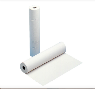 Papierrol voor onderzoekstafel: wit 50 m x 55 cm - doos met 9 rollen