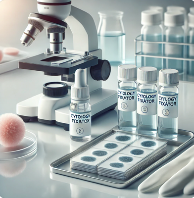 Microscoopglaasjes en cytologiefixatoren