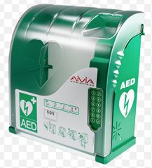 AED buitenkast met verlichting, verwarming, alarm en PIN code