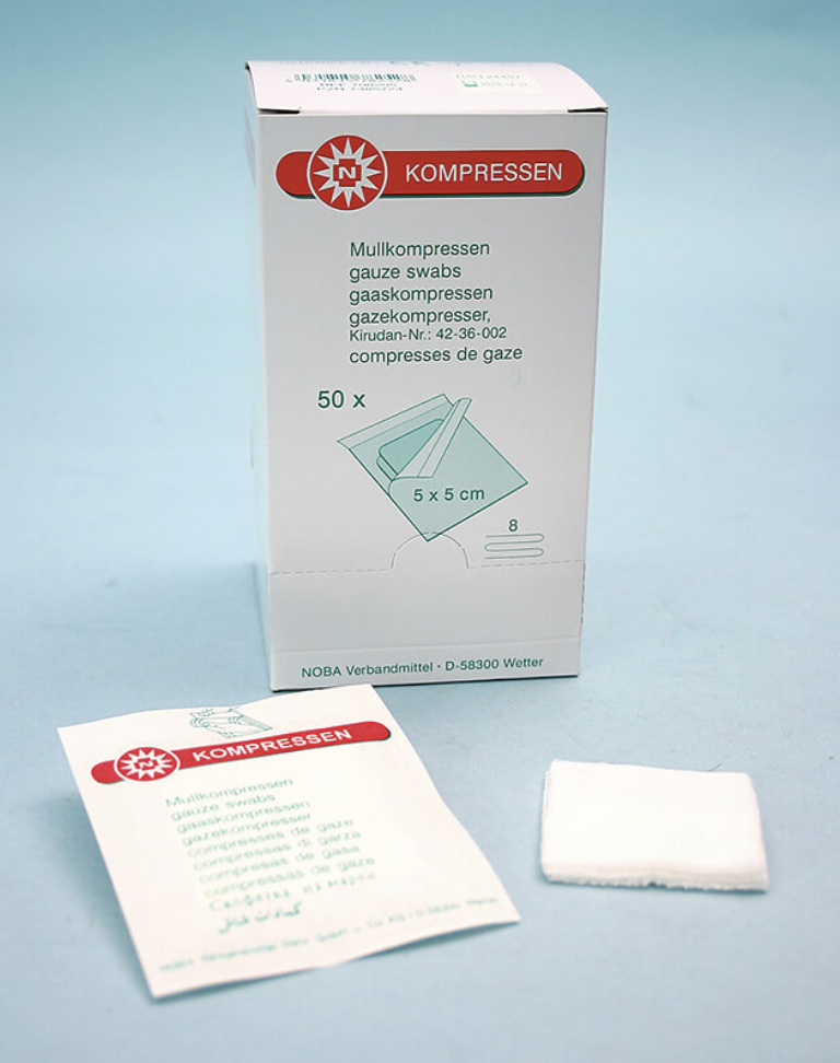 Gaaskompres - 5 x 5 cm - 2 stuks