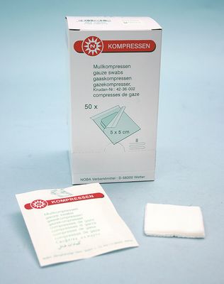 Gaaskompres - 5 x 5 cm - 2 stuks