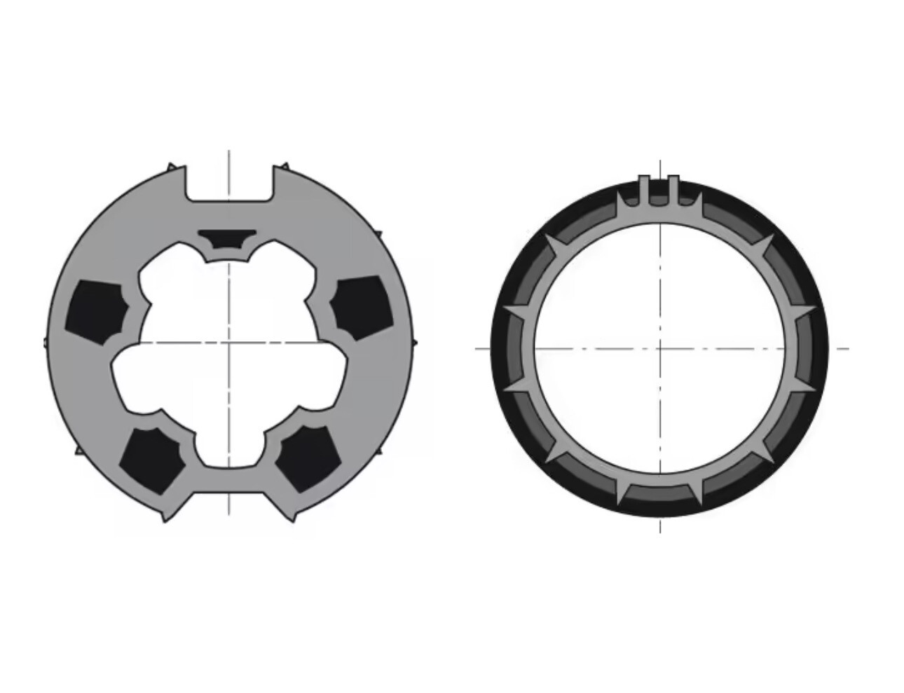 Adapterset 78 mm rond met doeksleuf voor Somfy 50 serie