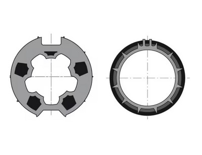 Adapterset 78 mm rond met doeksleuf voor Somfy 50 serie