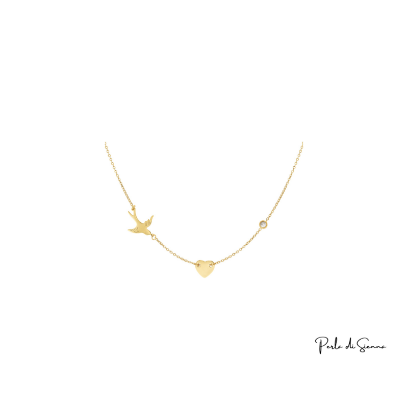 Ketting 3 bedels - goud Stainless Steel