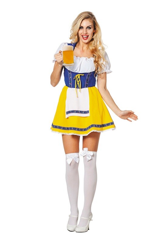 Biermeisje Geel/Blauw